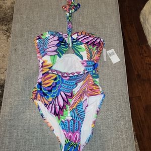 Trina Turk Paradise Plume Bandeau Size 12 Womans